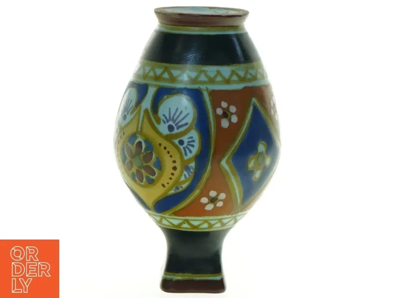 Billede 4 - Fajance Art Deco håndmalet vase fra Lindus Arnhem Holland (str. 17 x 10 cm)