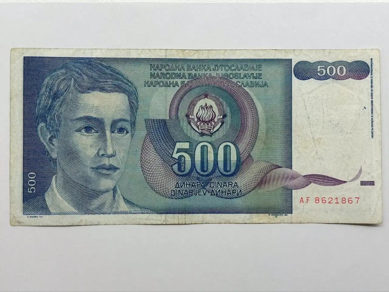 Billede 1 - 500 Dinara Yugoslavia