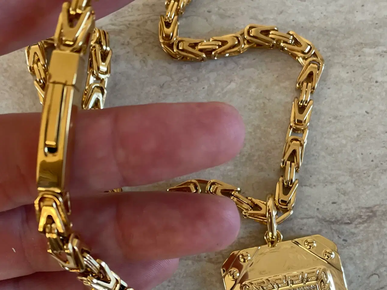 Billede 5 - Goldfilled kongekæde, Versace vedhæng.