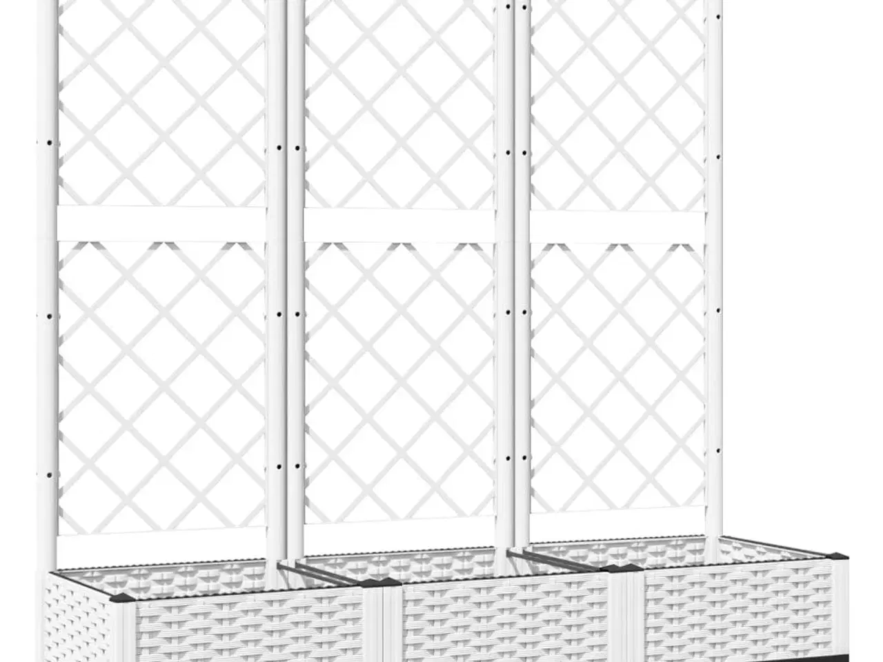 Billede 2 - Haveplantekasse med espalier hvid 120x40x121,5 cm PP