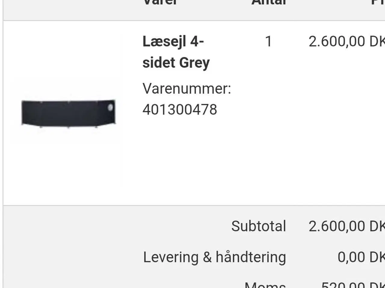 Billede 2 - Isabella 4 sidet læsejl gray