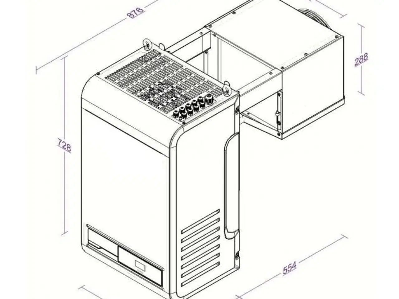 Billede 3 - Væg Køleaggregat 13,2 – 27,6 m³ – 0,99 kW