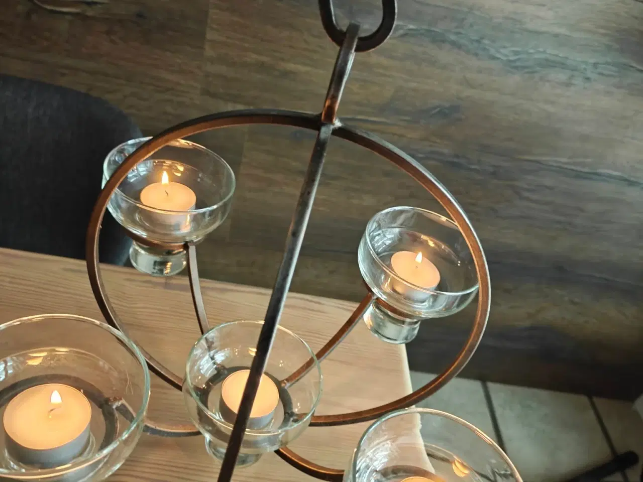 Billede 6 - Lofthængt jern-ophæng til fyrfadslys/små blomster