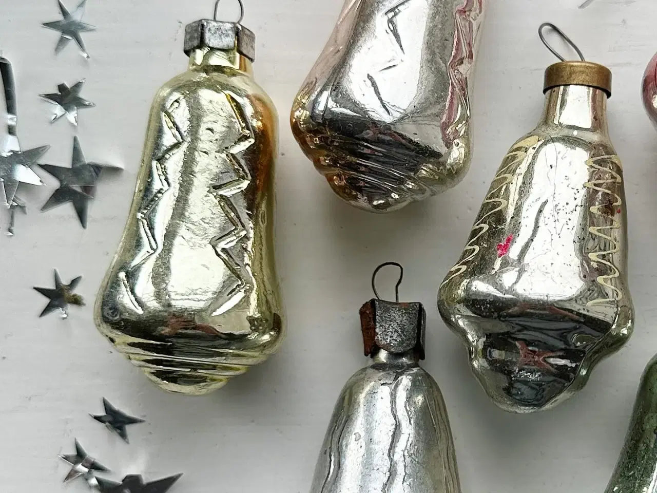 Billede 2 - Vintage julekugler, metalliske klokker, 7 stk samlet