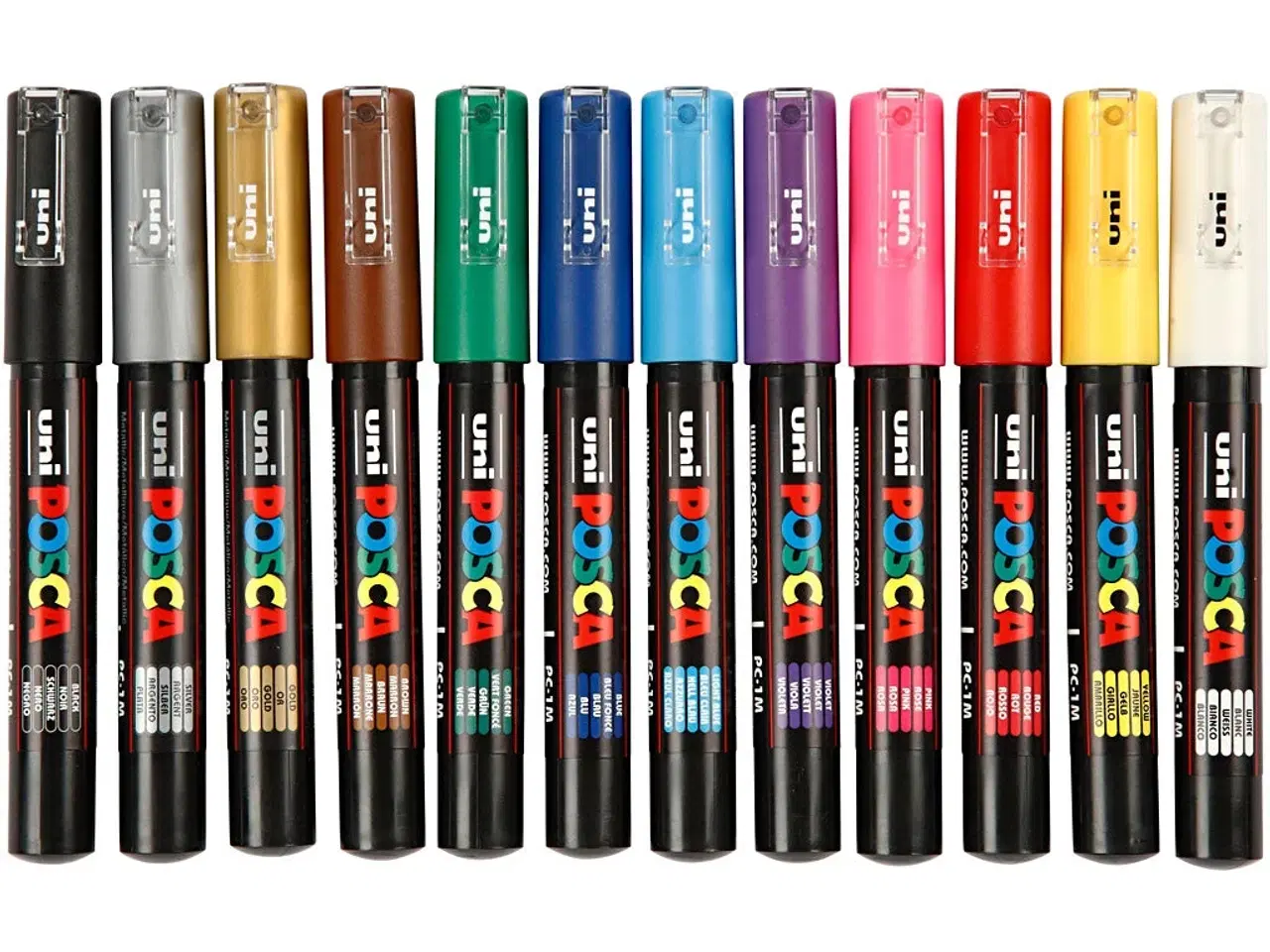 Billede 1 - Posca Tusch, PC-1M, streg 0,7 mm, extra-fine, ass. farver, 12stk./ 1 pk.