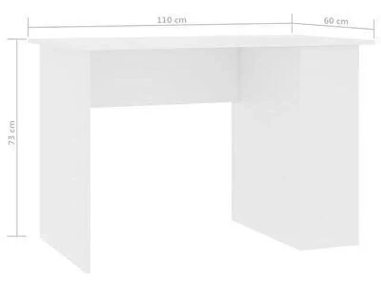 Billede 3 - Skrivebord 110x60x73 cm konstrueret træ hvid