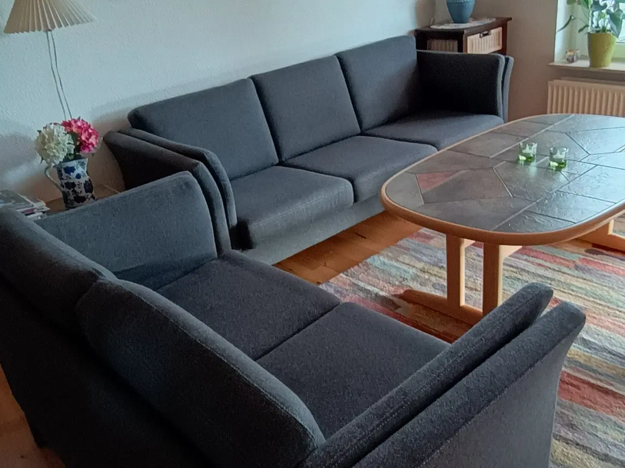 Billede 1 - Sofasæt 3 + 2 personers uldstof