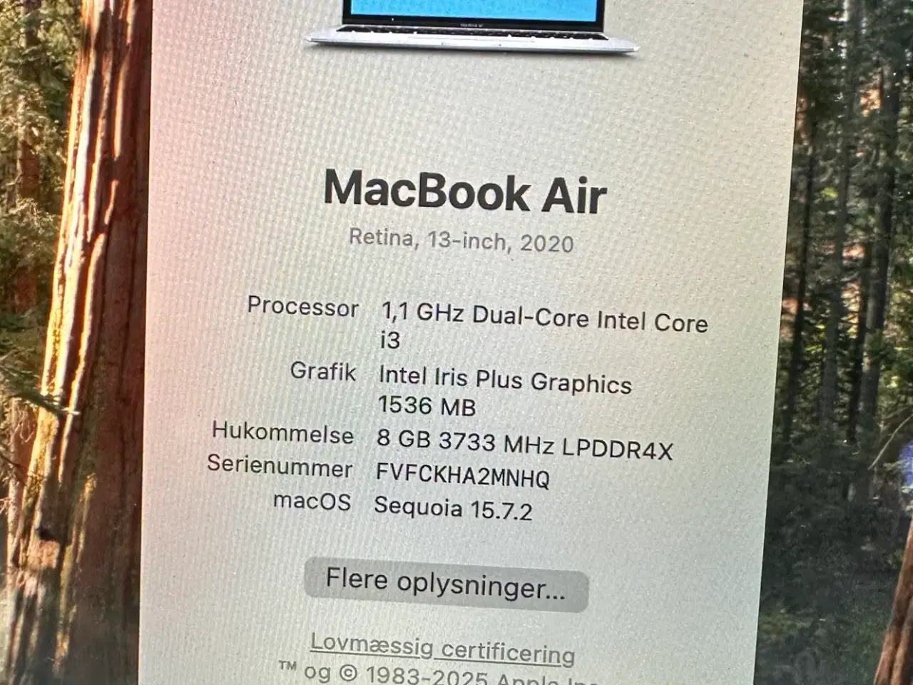 Billede 2 - Apple MacBook Air 2020 13" bærbar computer