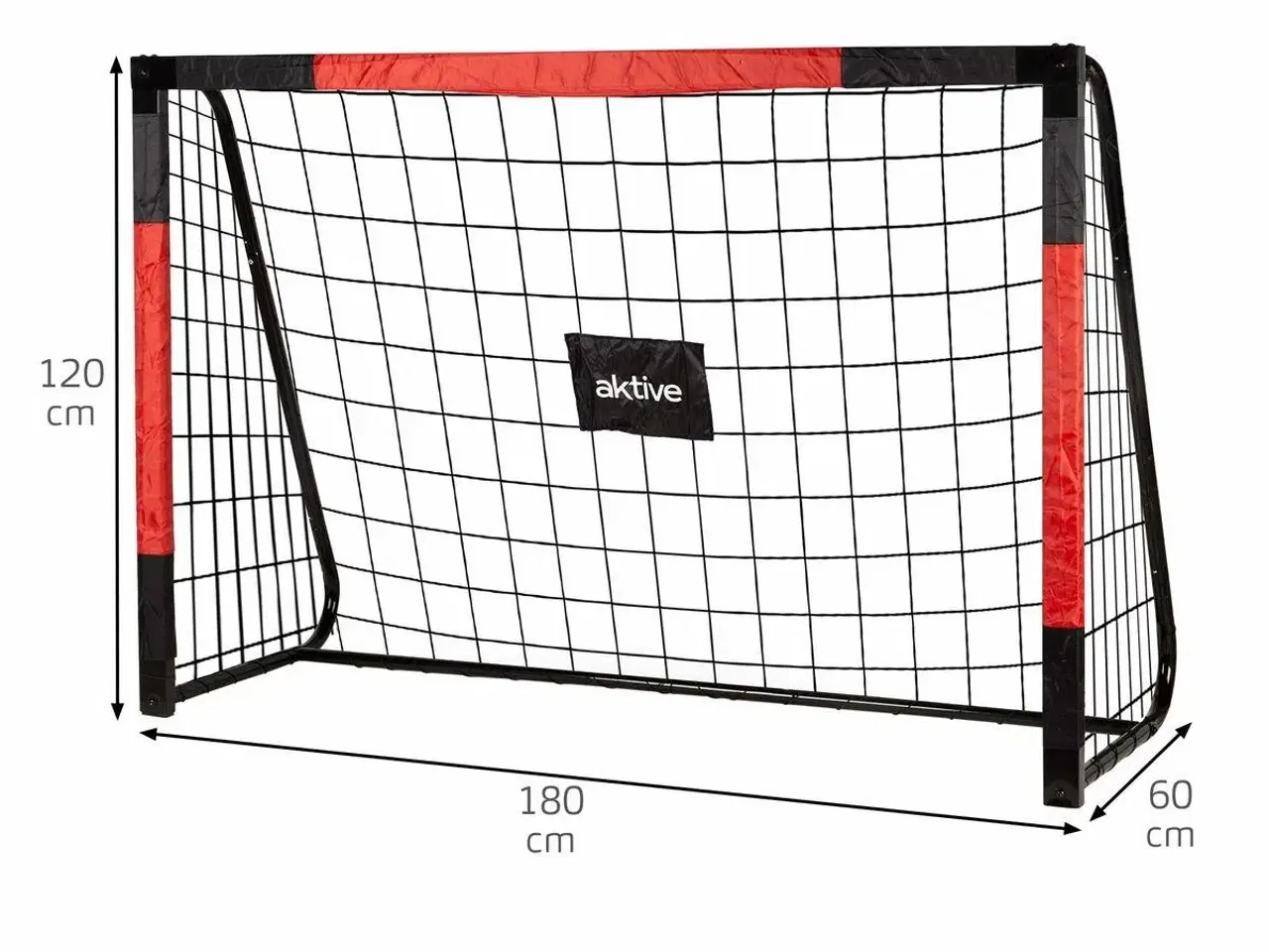 Billede 5 - Fodboldmål - Aktive 180 × 12 × 60 cm, sort/rød