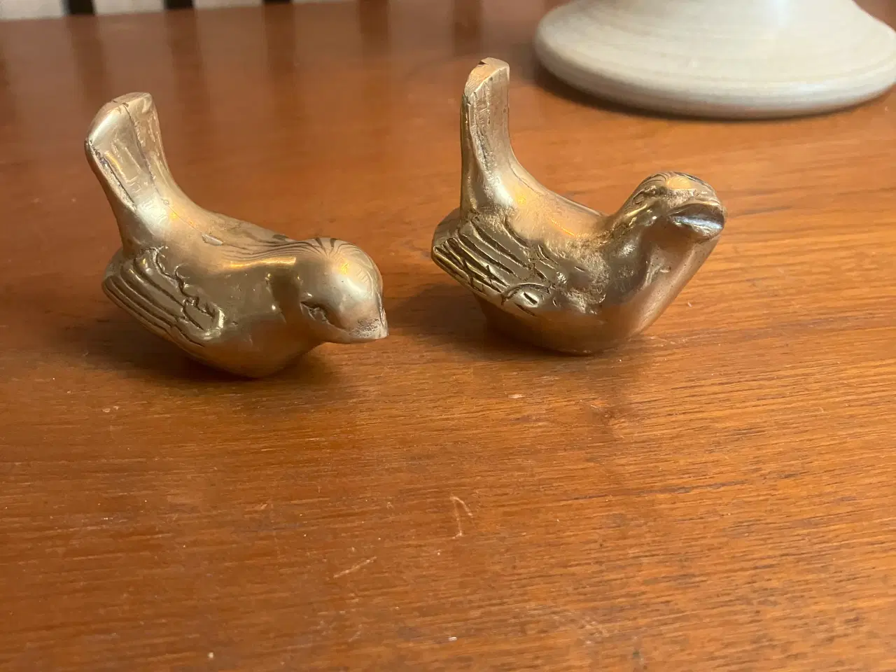 Billede 2 - Sæt med 2 fugle i messing