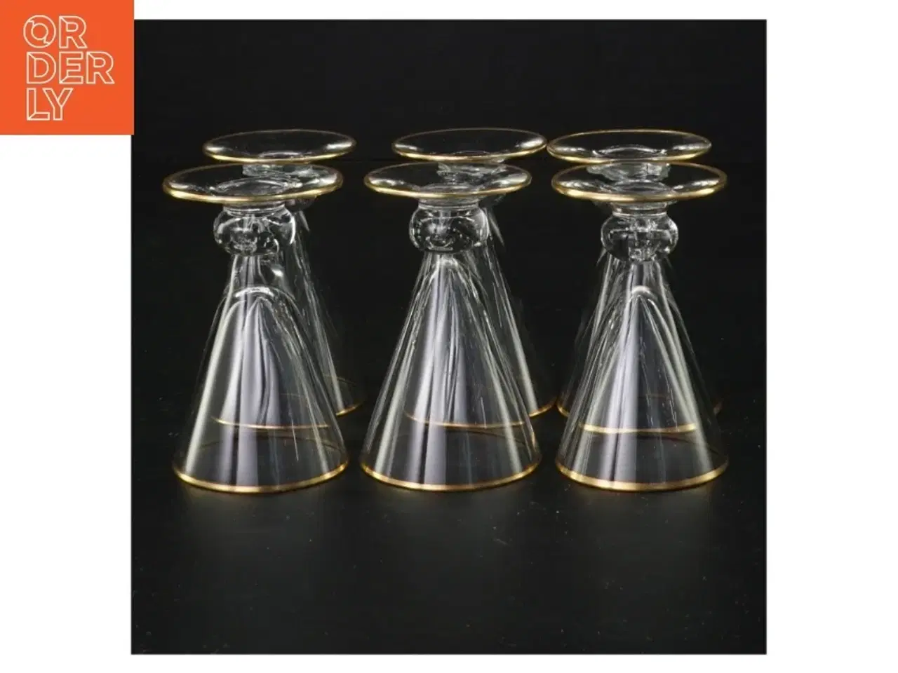 Billede 2 - Vintageglas med guldkant (str. 8 x 5 cm)