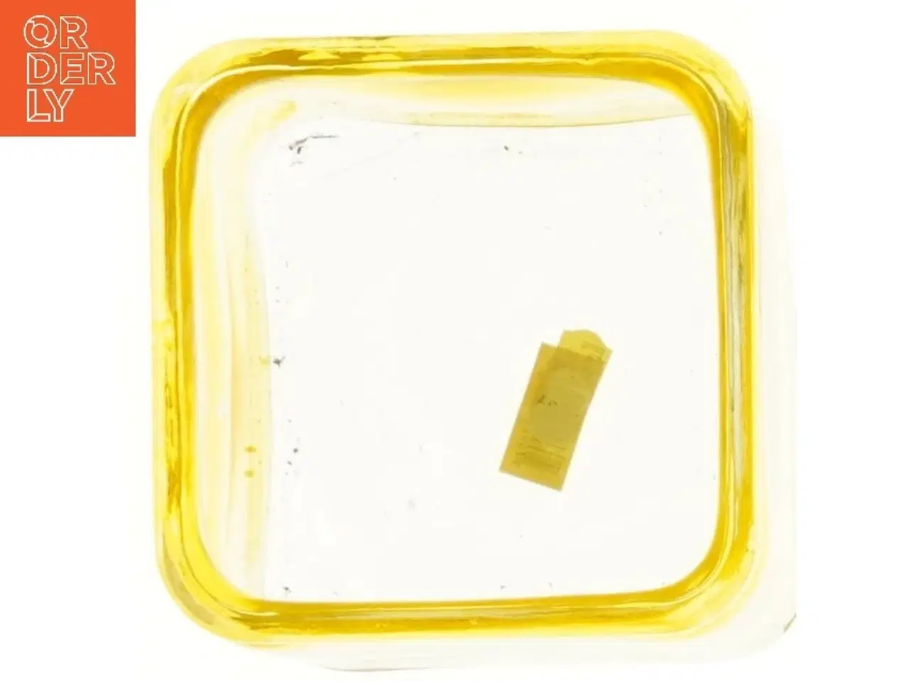 Billede 2 - Gul firkantet glaskrukke (str. 12x12x12 cm)