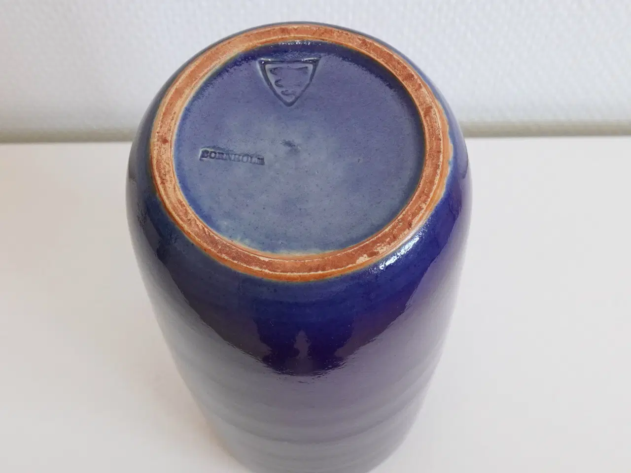 Billede 3 - Stentøjs vase med blå glasur fra Michael Andersen