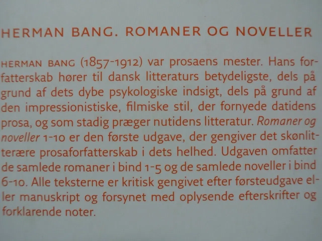 Billede 6 - romaner og noveller 1-10 , af herman bang