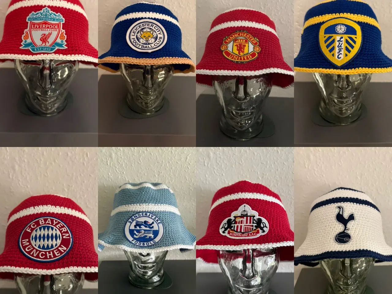 Billede 1 - Hæklede fodbold bøllehatte på lager