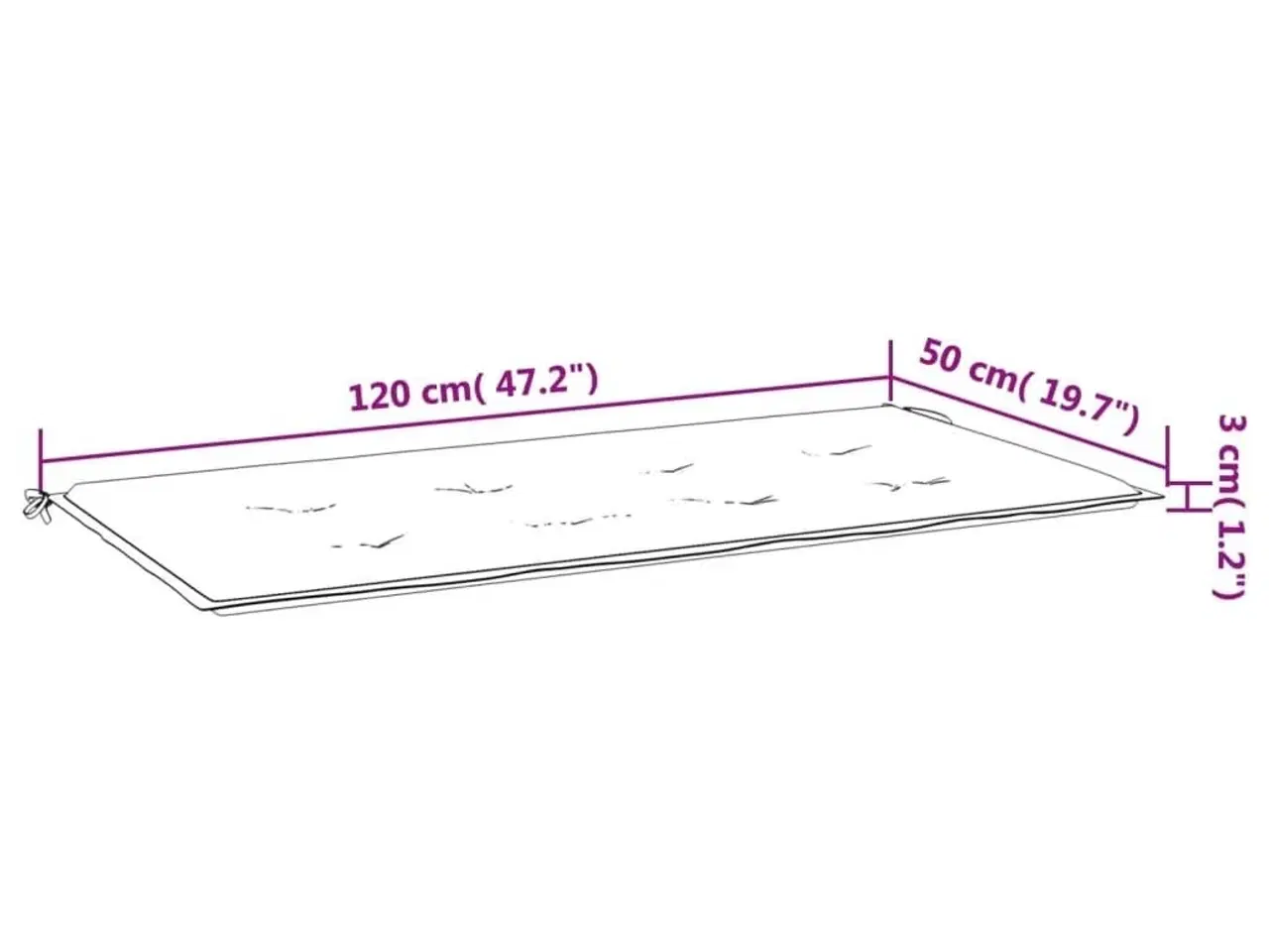 Billede 7 - Hynde til havebænk 120x50x3 cm oxfordstof antracitgrå