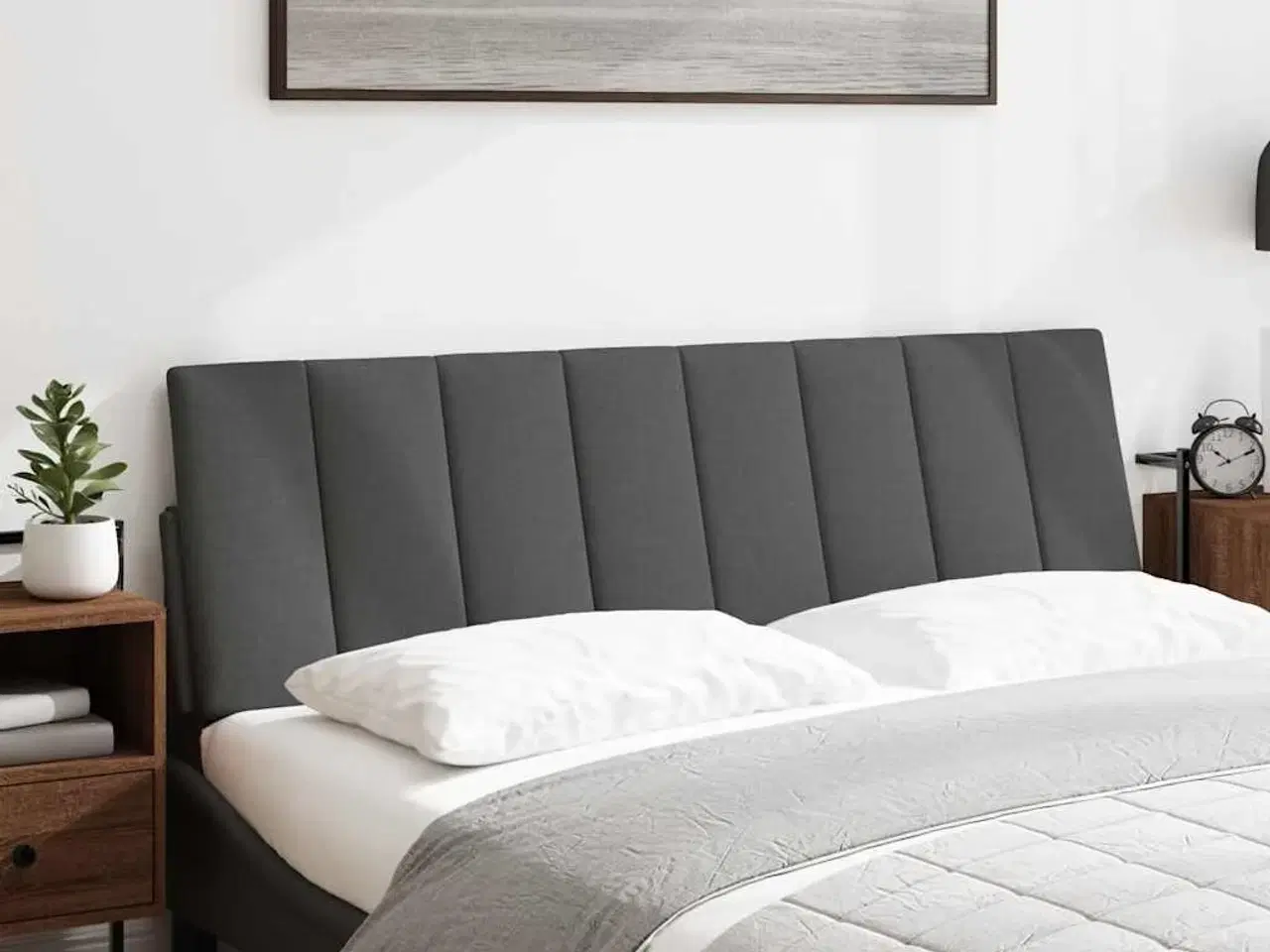 Billede 2 - Gavlpude Hanko 160 cm stof mørkegrå