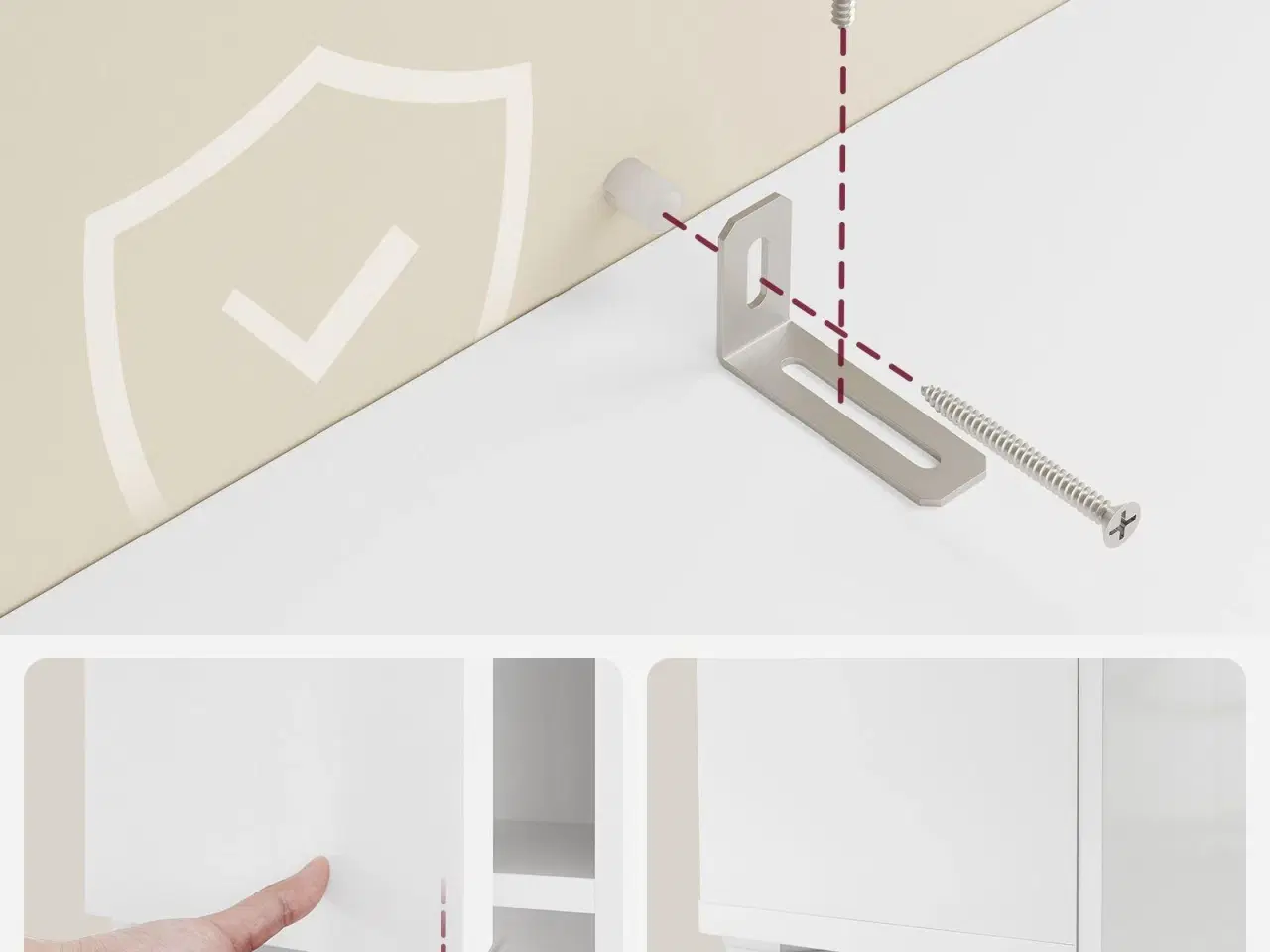 Billede 6 - Højt smalt badeværelsesskab – SONGMICS VASAGLE, 30 × 30 × 170 cm, hvid, med skuffe og justerbare hylder