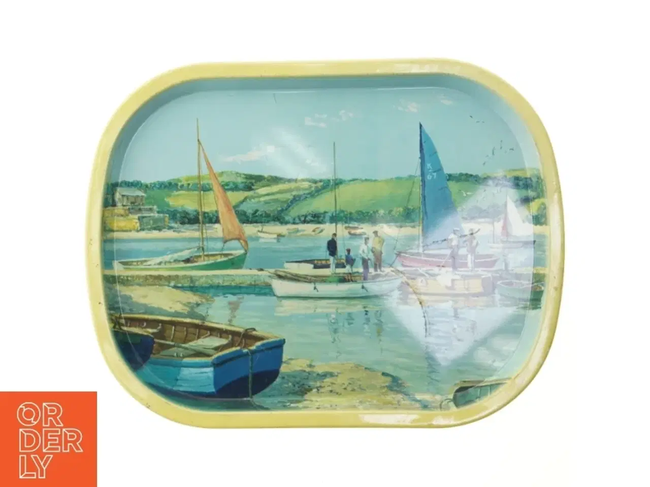 Billede 1 - Worcesterware metalbakke fra 1965 med maritimt motiv (str. 41 x. 31,5 cm)