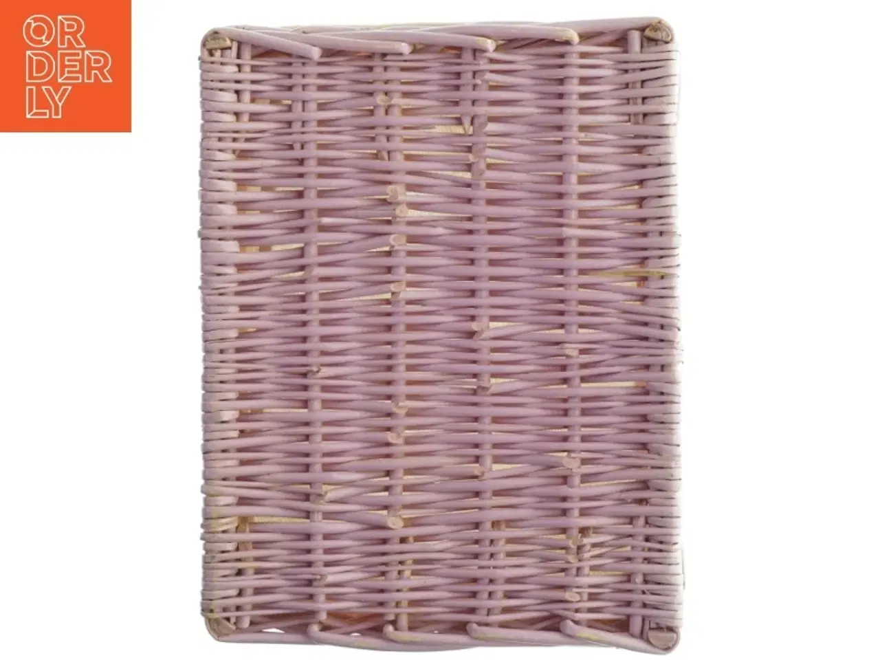 Billede 4 - Flettet kurv med stofbeklædning og dyremotiver (str. 33,5 x 26 cm)