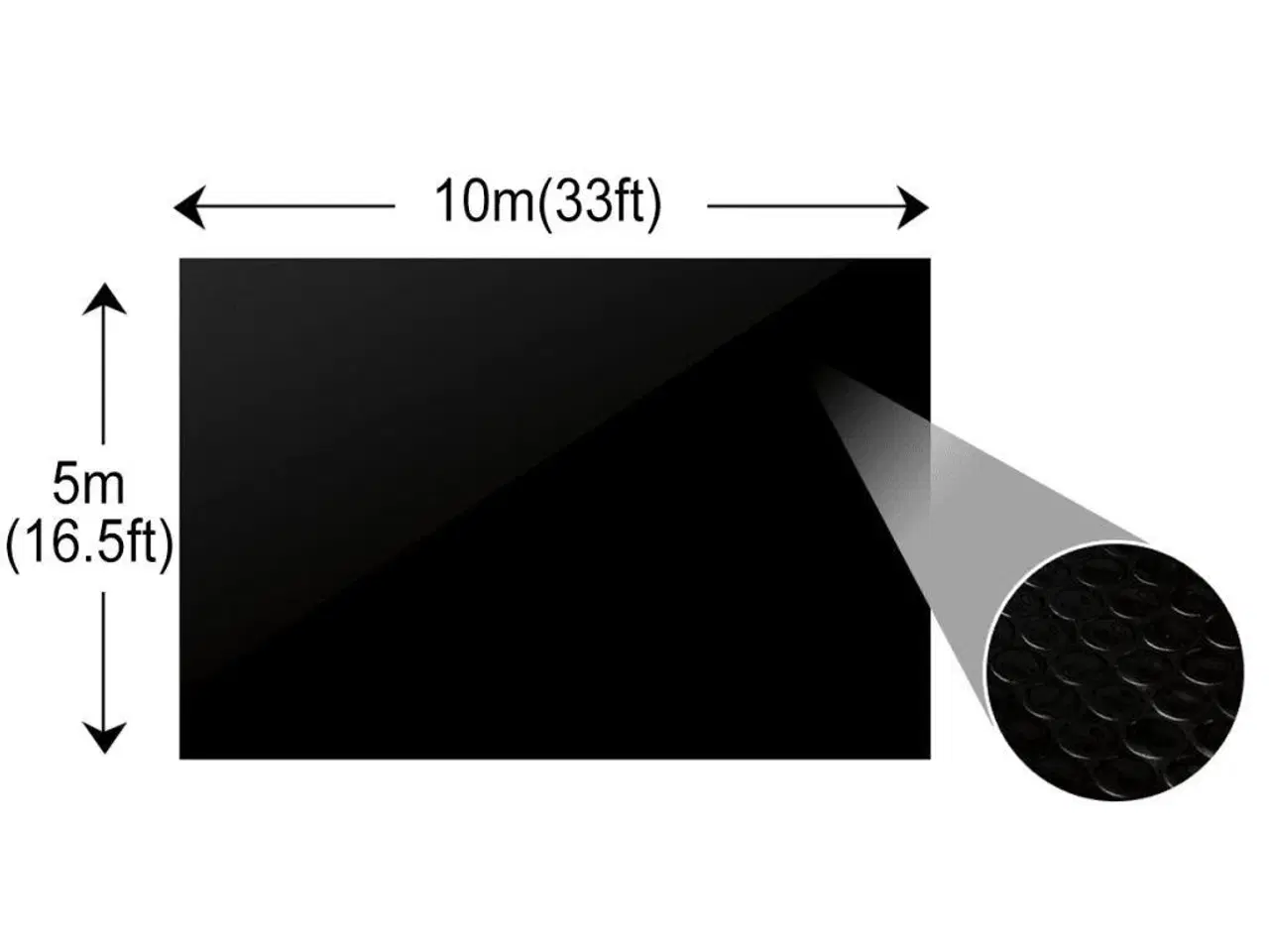 Billede 3 - Flydende soldrevet PE-poolovertræk rektangulært 10 x 5 m sort