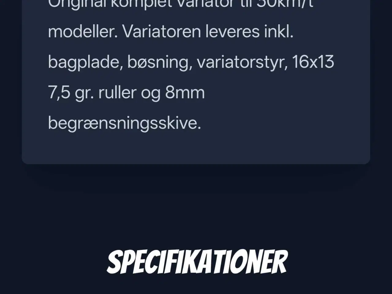 Billede 3 - PGO Hot 50/Dr.Big/PMX. Ny Original Variator 30km/t