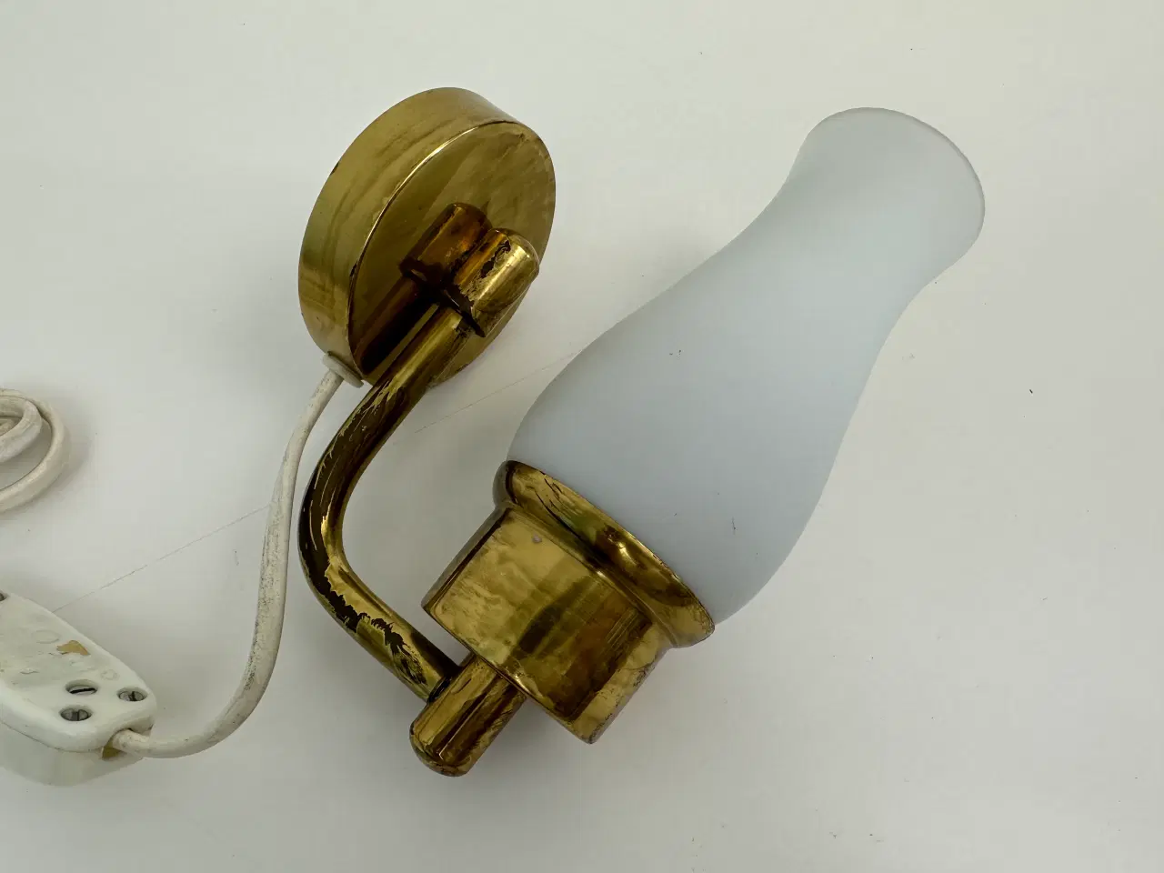 Billede 3 - Vintage lampe i messing /opalglas