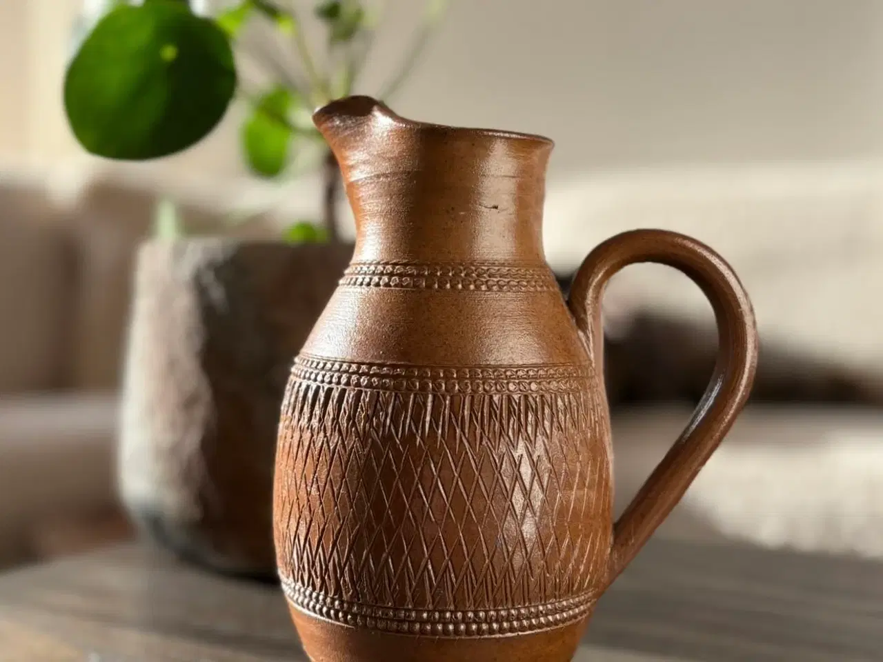 Billede 7 - Dekorativ Fransk håndlavet stentøjskande