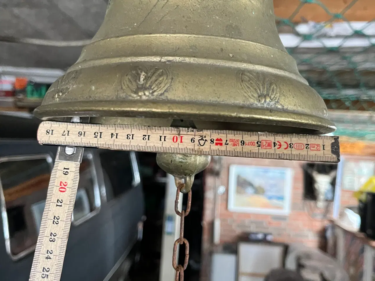 Billede 3 - Ældre klokke messing med engle 