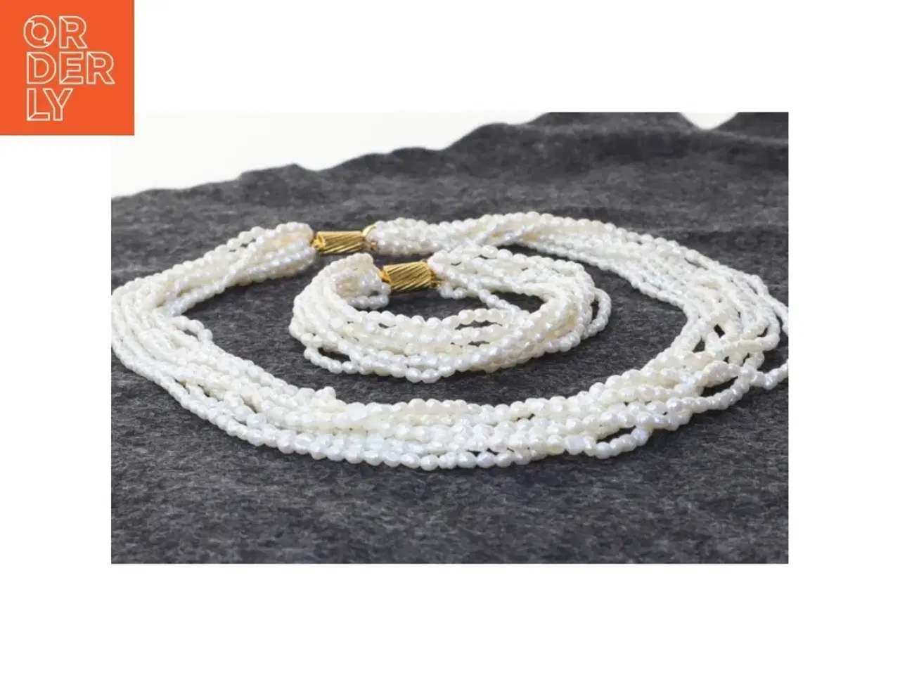Billede 2 - Perlehalskæde samt armbånd fra Luperla (str. Halskæde, 50 cm, armbånd 24 cm)
