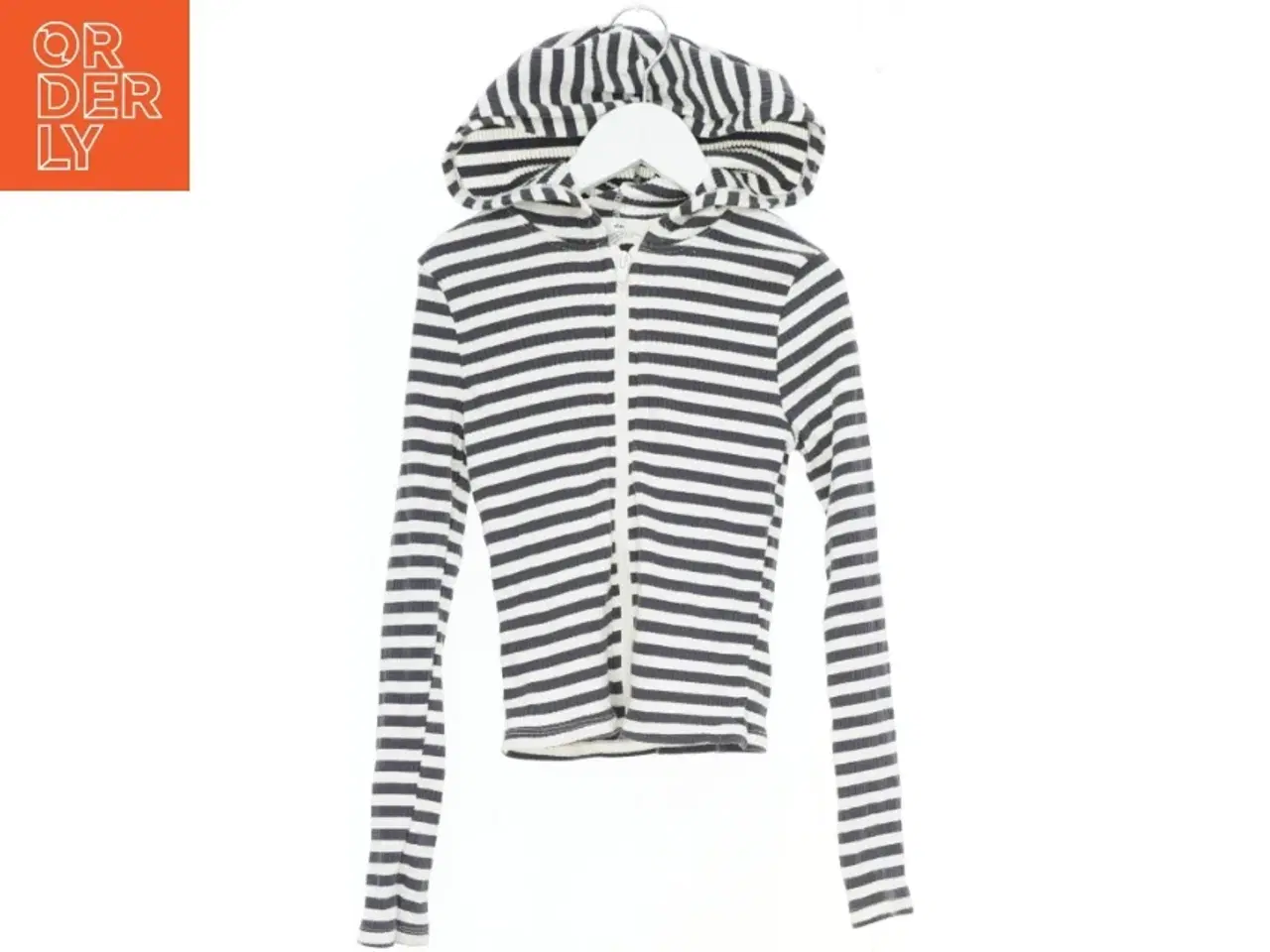 Billede 1 - Stribet hættetrøje med lynlås fra H&M (str. 140)