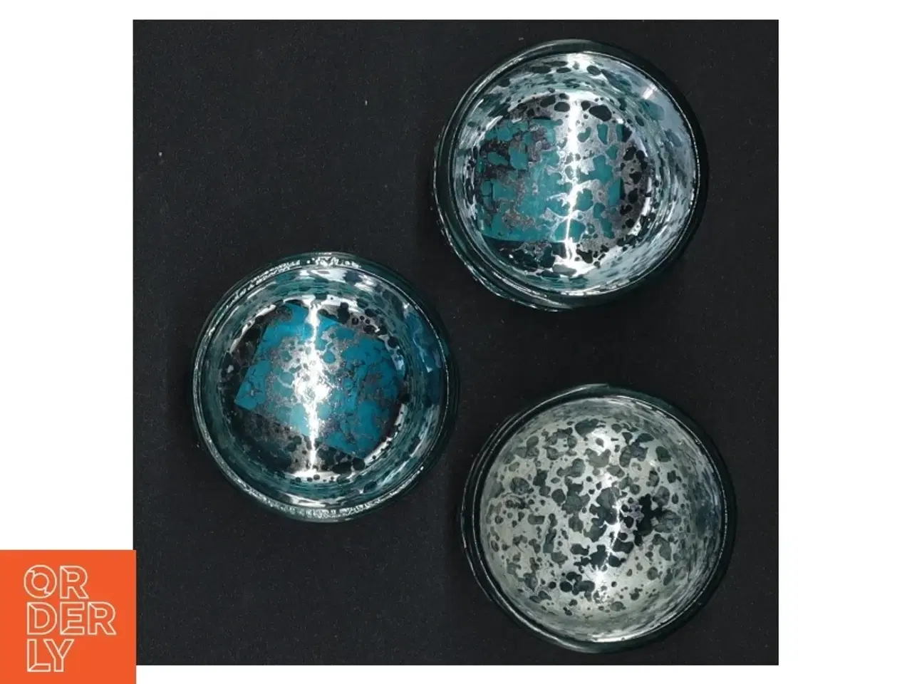 Billede 2 - Turkis glaslysestager (str. 3,5 x 5 cm)
