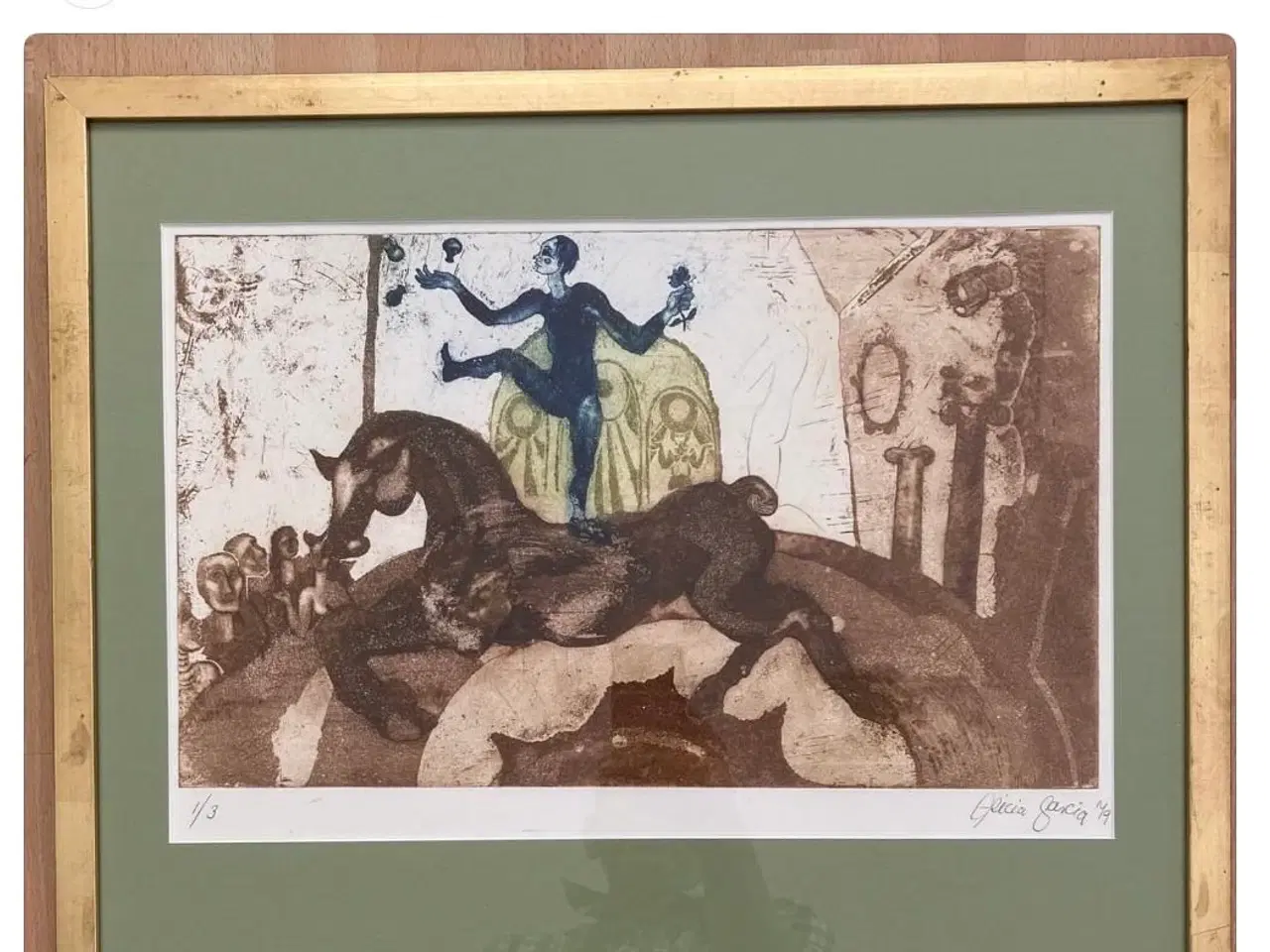 Billede 1 - Litografi, ætsning Alicia Garcia