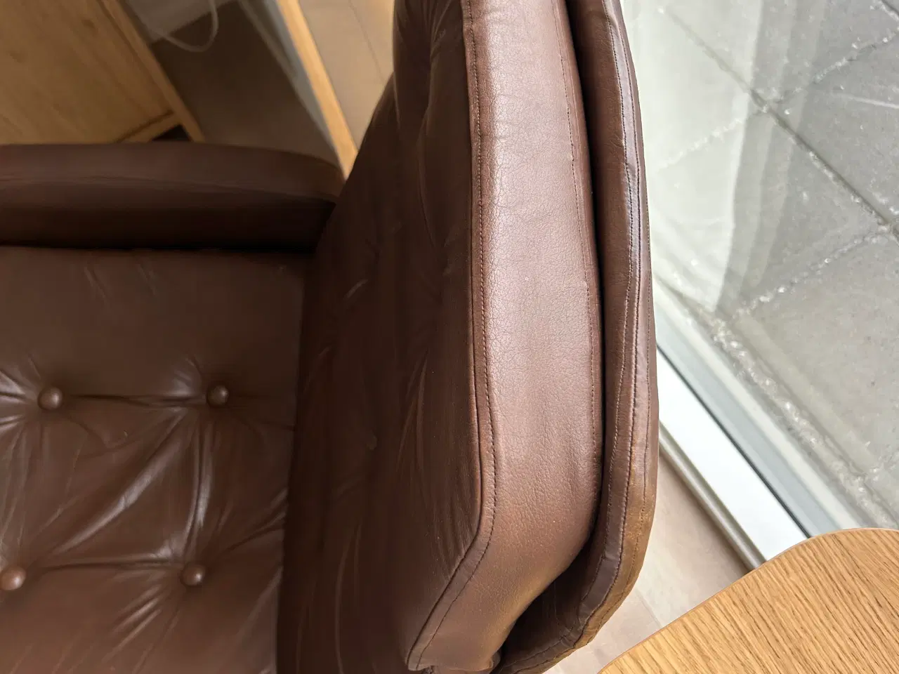 Billede 5 - Brun læder lænestol