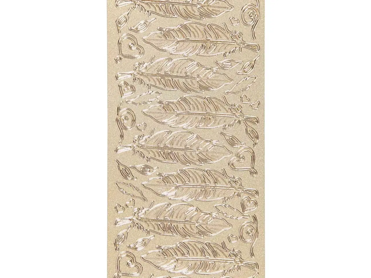 Billede 1 - Stickers, fjer, ark 10x23 cm, guld, 1 ark