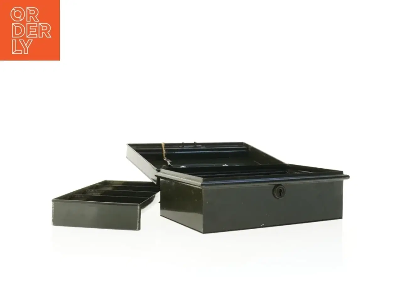 Billede 3 - Grøn pengekasse i metal (str. 24 x 14 x 9 cm)