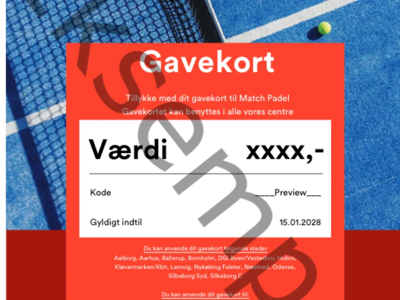 Billede 2 - Gavekort til Match Padel værdi 1500