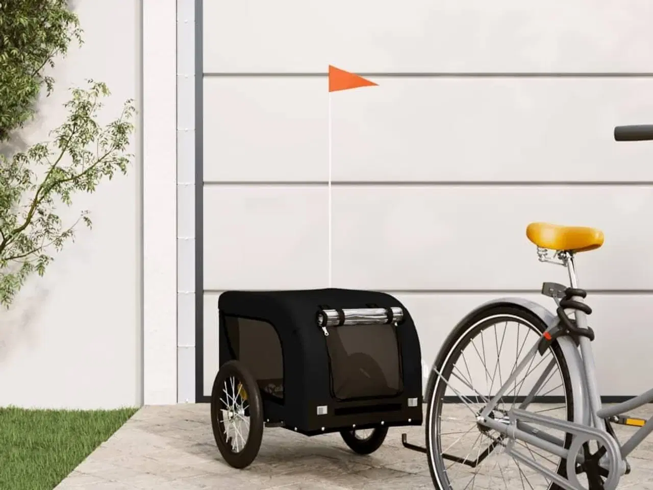 Billede 1 - Cykeltrailer til kæledyr oxfordstof og jern sort