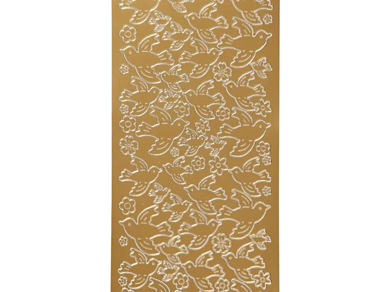 Billede 1 - Stickers, duer, ark 10x23 cm, guld, 1 ark