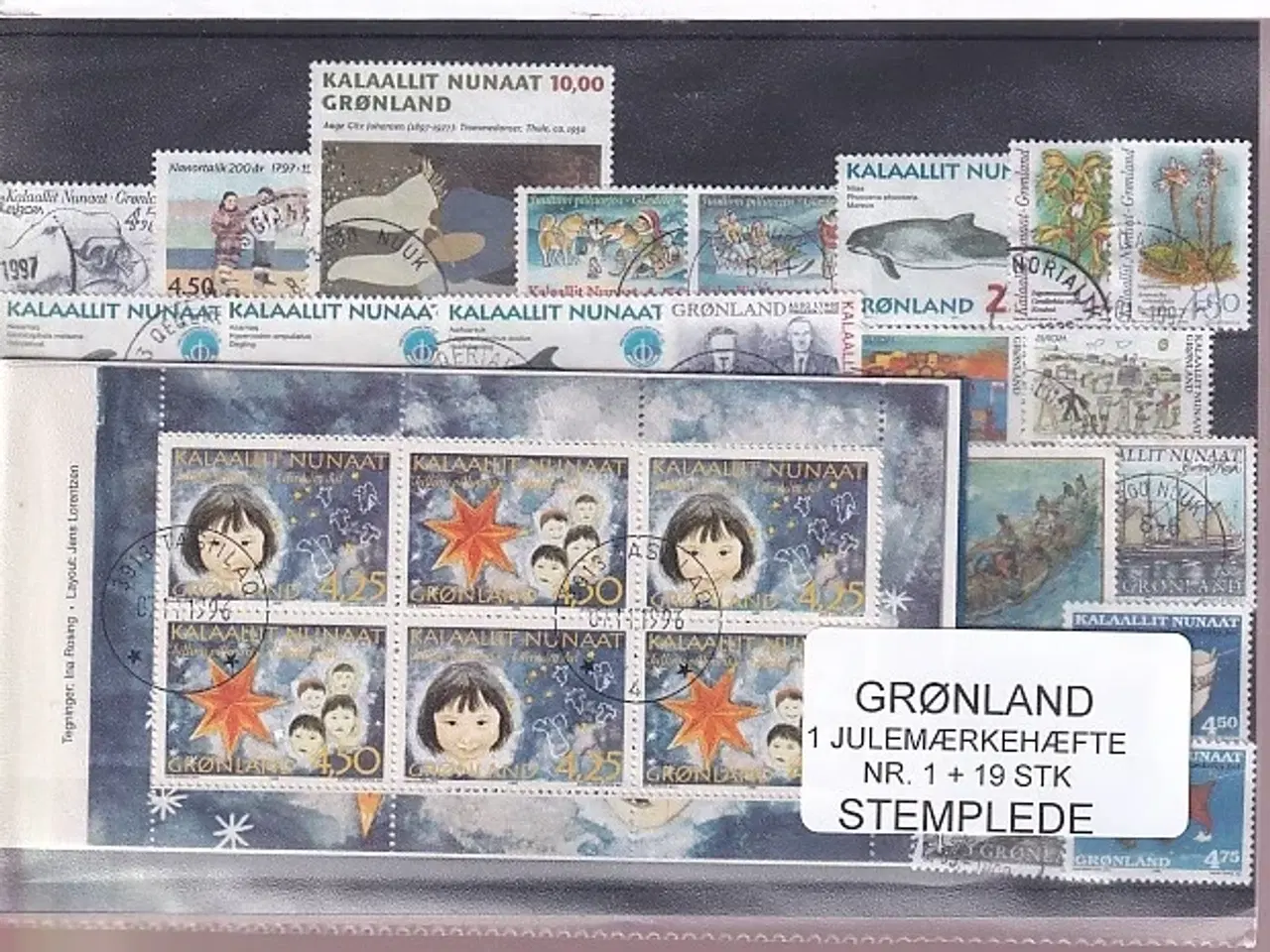 Billede 1 - Grønland - Julemærkehæfte Nr. 1 + 19 Stk. - Stemplet