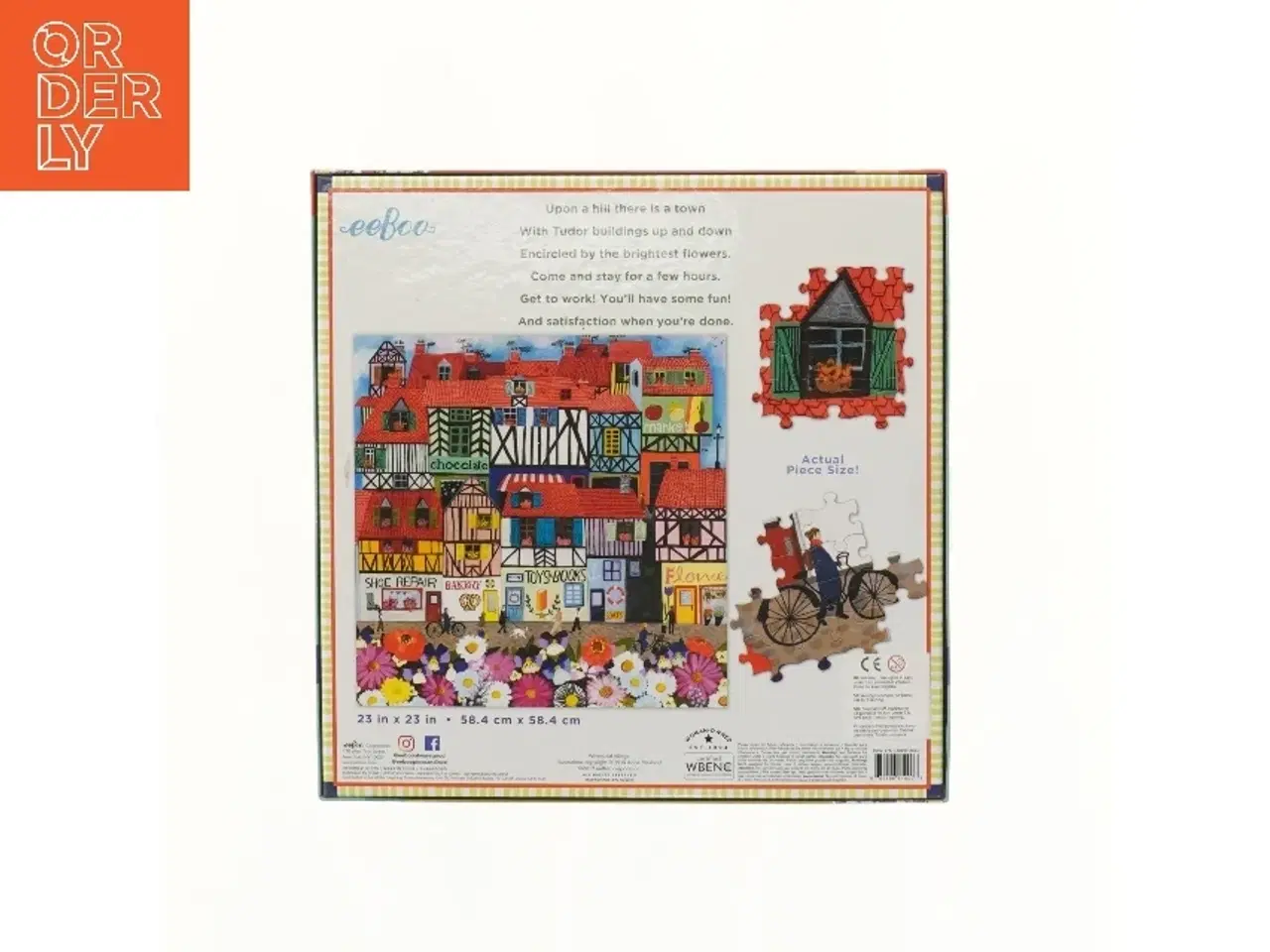 Billede 2 - Puslespil med motiv af landsby (str. 28x28 cm)