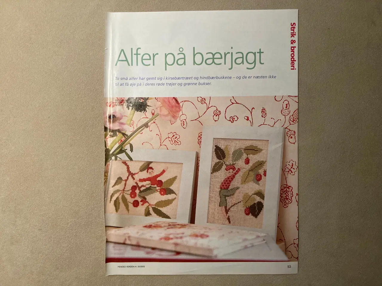 Billede 1 - Broderimønster: Alfer på bærjagt