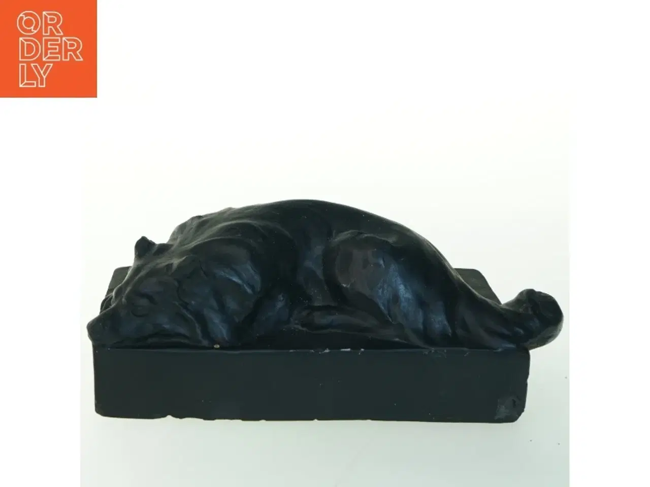 Billede 1 - Bronzefigur af liggende hund (str. 19 x 9,5 cm)