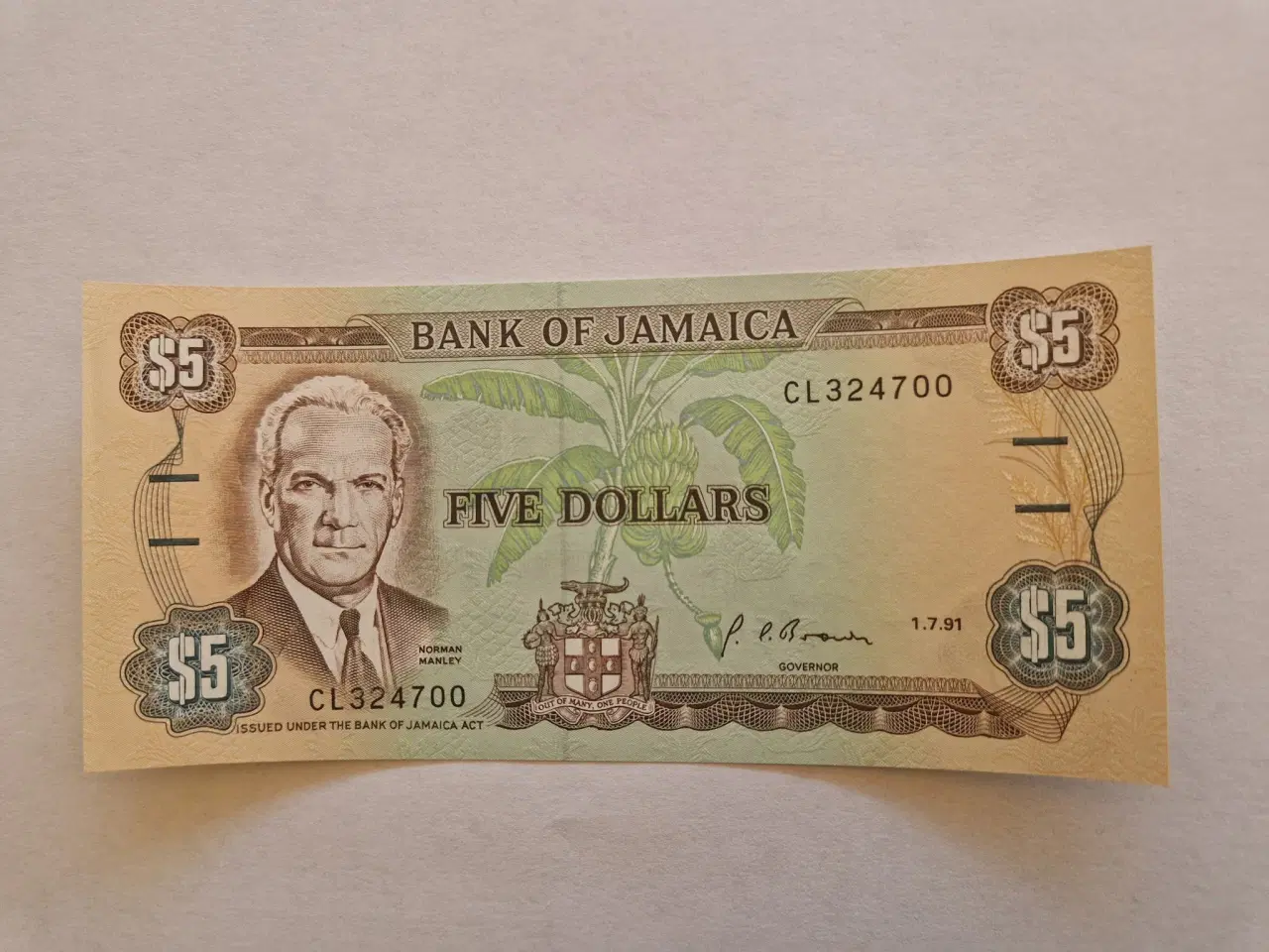 Billede 1 - 5 Dollars Jamaica 1991
