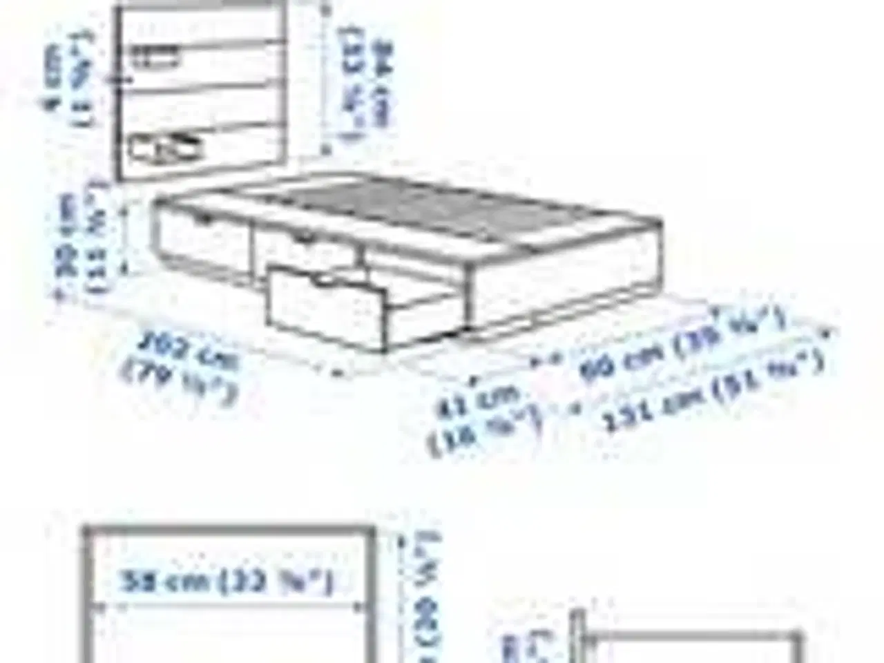Billede 3 - Sort Nordli seng 90x200 med hovedgærde 