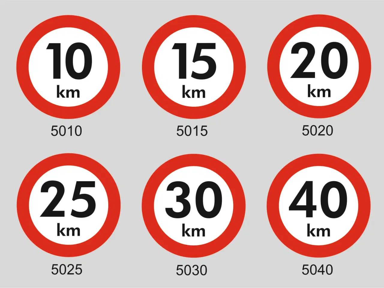 Billede 7 - Skilte med refleks: Runde vejskilte 20km. 30km. mf