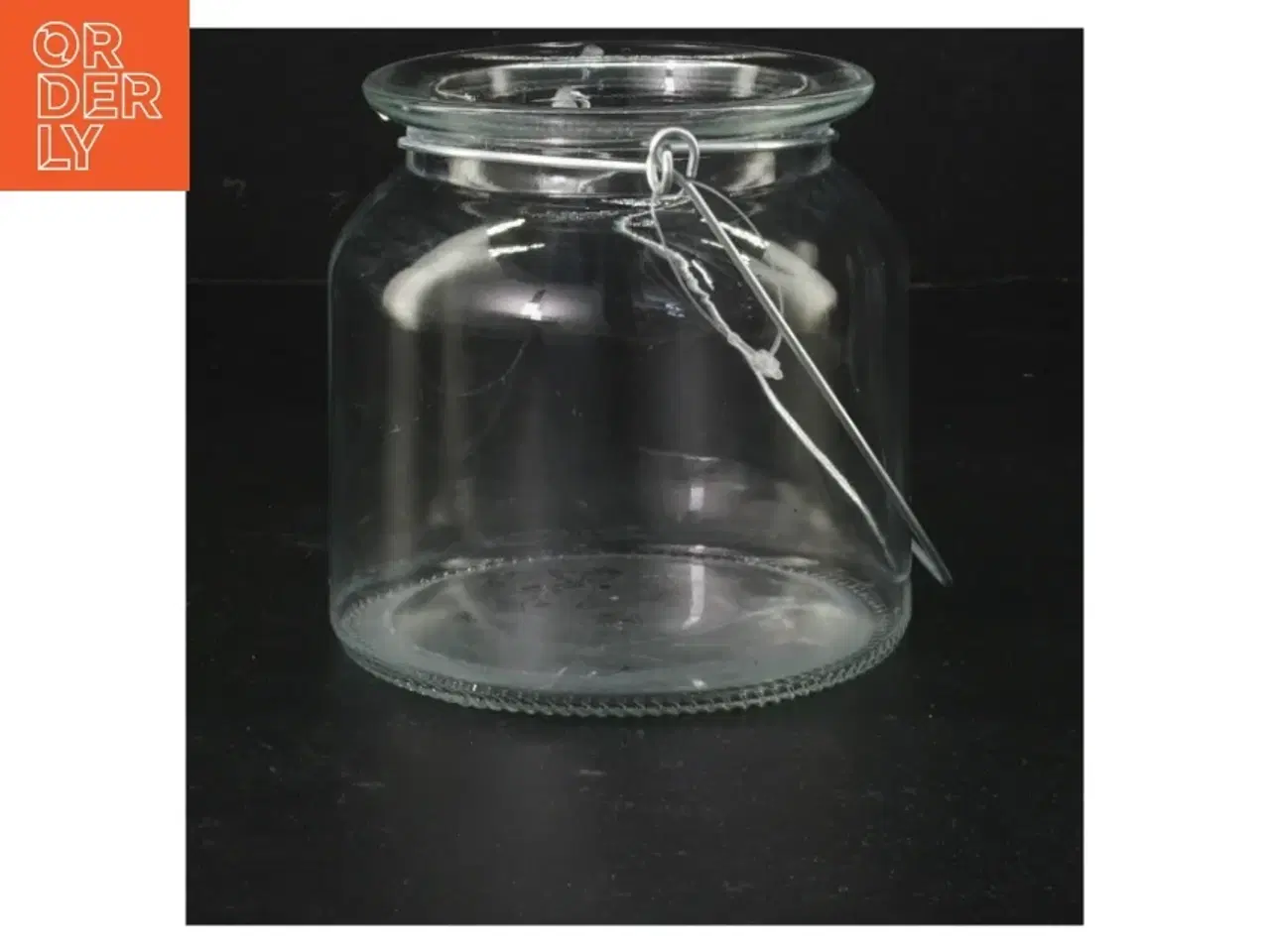 Billede 1 - Glaslysestage/lanterne med hank (str. 11 cm)