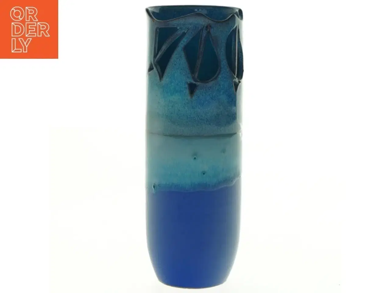 Billede 1 - Håndlavet Turkis Blå Keramisk vase (str. 19 x 7 cm)