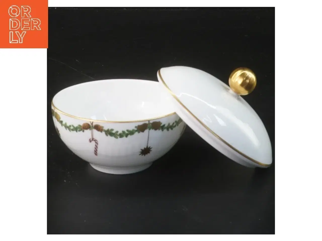 Billede 2 - Juledekorationsskål med låg fra Royal Copenhagen (str. Ø 9 cm)