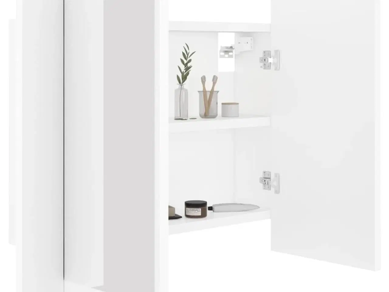 Billede 7 - Badeværelsesskab m. spejl og LED-lys 60x12x45 cm akryl hvid